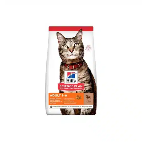 Hills food for adult cats with lamb