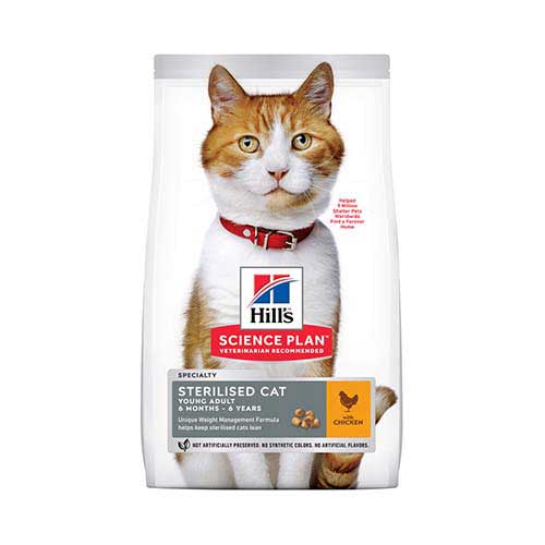Hills food for sterilized cats with chicken flavor