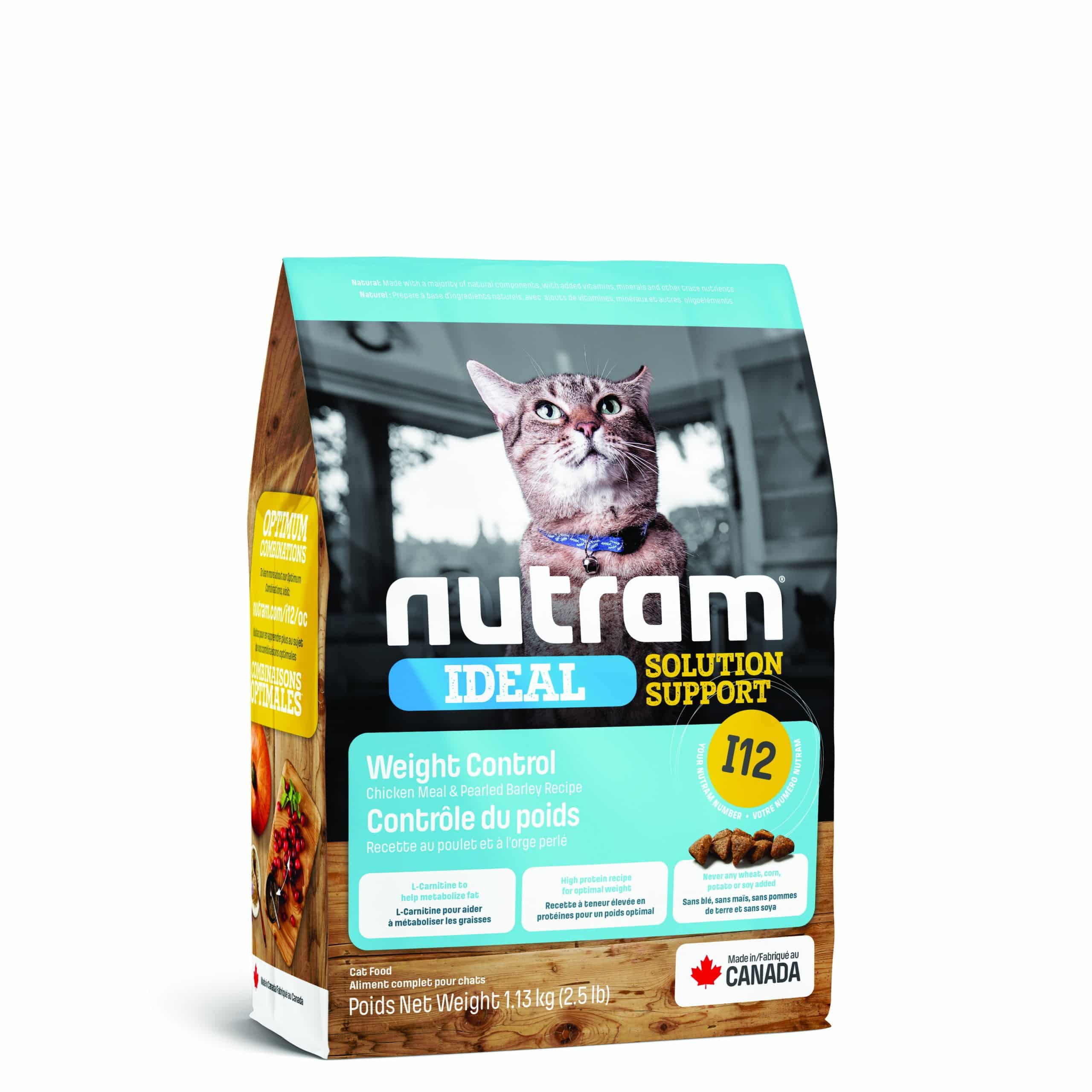 Nutram I12 dry food for cats weight control 1.13 kg