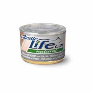 Life Cat Cans Of Tuna With Anchovies And Surimi Wet Food For Cats, 150g