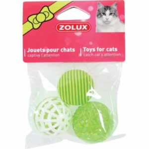 ZOLUX 3-Piece Ball Toys Green 4cm