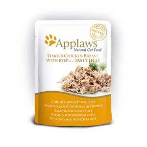 Applaws Chicken Breast With Beef In Tasty Jelly Pouch 70g