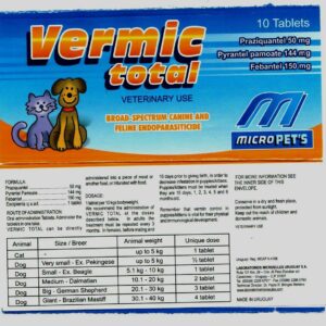 Deworming pills for dogs and cats from vermic, sold by the pill