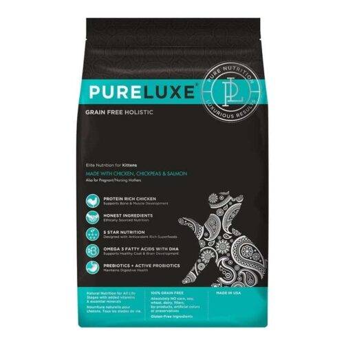 Pureluxe dry food for kittens and mother, chicken and salmon flavor, 1.5 kg
