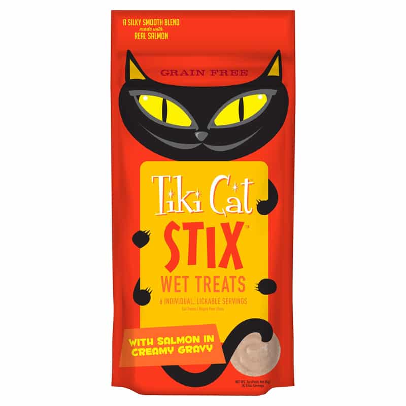 Tiki Cat Stix Wet Treats For Cats With Salmon And Gravy 6 x 14 Grams