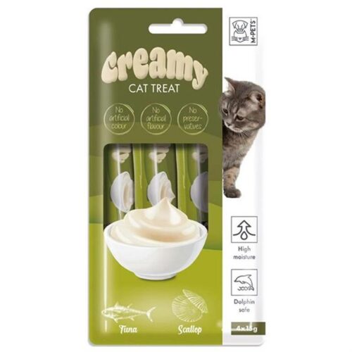 M Pet Treat For Cats With Tuna And Scallops 4 x 15 Grams