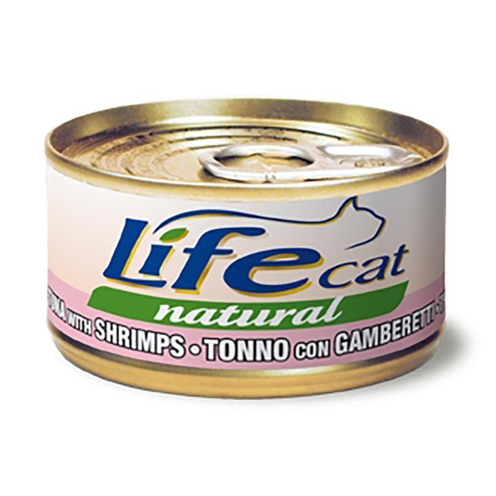 Life Cat Cans Of Tuna And Shrimps Wet Food For Cats, 85g