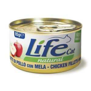 Life Cat Cans Of Chicken Fillets Apple Food For Cats, 85g