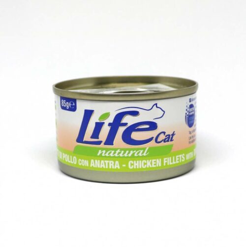 Life cat Cans of Chicken Fillets Duck Wet food for cats, 85g