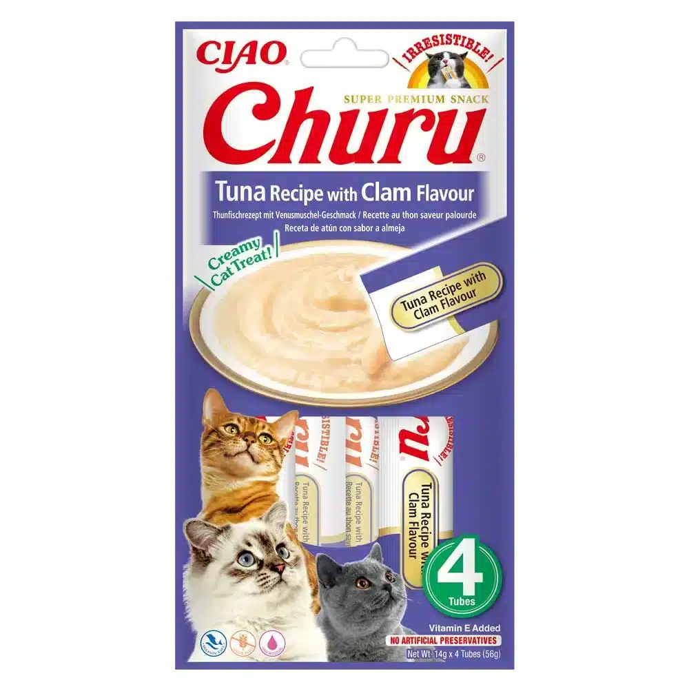 Churro tuna with fish treats for cats 4 x 14 grams
