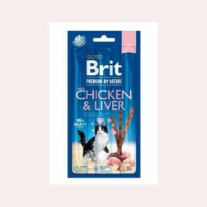 بريت بريميوم 3 عيدان مكافاة للقطط بطعم الدجاج والكبد