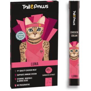 Tailpaws Cat Treat Immune System Cream of Chicken with Black Elderberry 5 x 15g