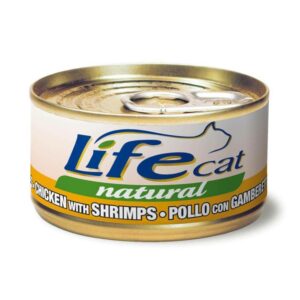 Life Cat Cans Of Chicken Fillets Shrimps Wet Food For Cats, 85g