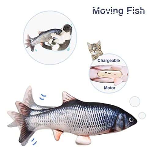 Electric moving fish toy for cats