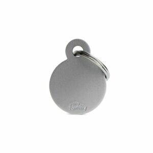 id tag basic collection small round grey in aluminum