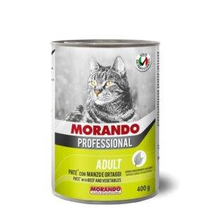 موراندو بروفيشنال معلبات طعام رطب للقطط البالغة باللحم مع الخضار 400 جرام