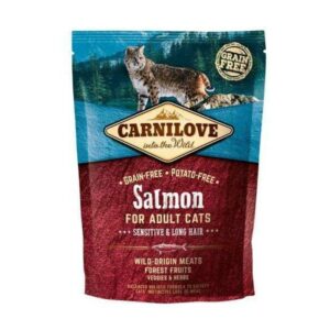 Carnilove Cat Dry Food Sensitive and Long Hair For Adult with Salmon flavor 400 g