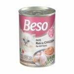 Beso canned kittens with rice and chicken flavor, 400 grams