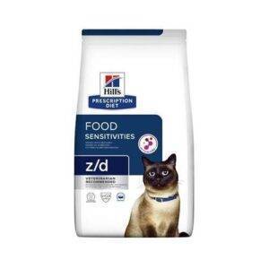 هيلز طعام جاف طبي للقطط البالغة z/d للحساسيات الغذائية 1.5 كيلو