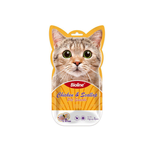 Bioline Chicken & Scallop Kitten Liquid Snacks 5×15 g